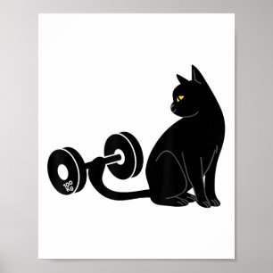 Poster Chat de soulevé de terre Entraînement Gym Fitness