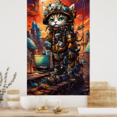 Poster Chat de Steampunk I (Cuisine)