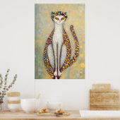Poster Chat De Style Gustav Klimt, Art Nouveau (Cuisine)