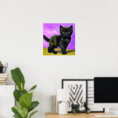 Poster Chat de style Van Gogh (Bureau à domicile)