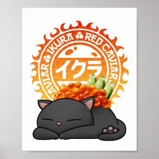 Poster Chat de Sushi Roe Saumon Ikura