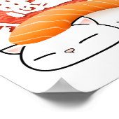 Poster Chat de sushi saumon (Coin)