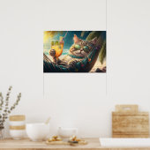 Poster Chat de vacances (Cuisine)