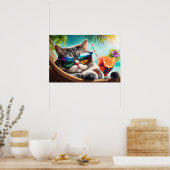 Poster Chat de vacances (Cuisine)