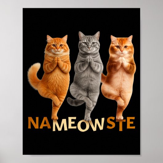 Poster Chat de yoga Nameowste (Devant)