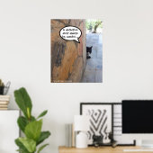 Poster CHAT DÉTECTIVE DERRIÈRE LE MUR DE PIERRE / Fête de (Bureau à domicile)