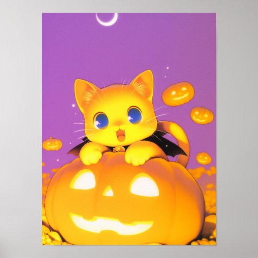 Poster Chat d'Halloween (Devant)