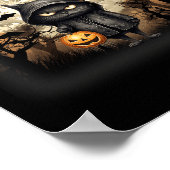 Poster Chat d'Halloween Chat noir Halloween Chat effrayan (Coin)