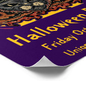 Poster Chat d'Halloween en sorcière Casquette Abra Cadabr (Coin)