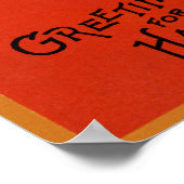 Poster Chat d'Halloween et Citrouille (Coin)