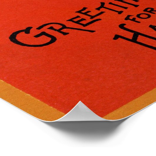 Poster Chat d'Halloween et Citrouille (Coin)