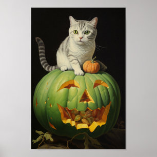 Poster Chat d'Halloween mignonne