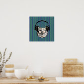 Poster chat DJ drôle (Cuisine)