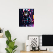 Poster Chat d'oreillette pour pilote numérique Punk perso (Bureau à domicile)