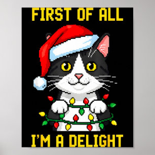 Poster Chat drôle avant tout je suis un délice rétro gami
