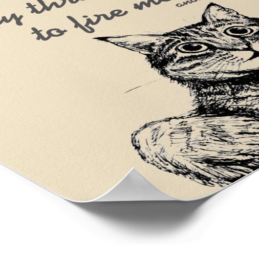 Poster Chat Drôle Avec Devis À Thème De Travail (Coin)