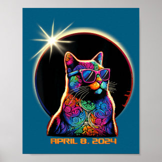 Poster Chat drôle d'éclipse solaire Éclipse solaire