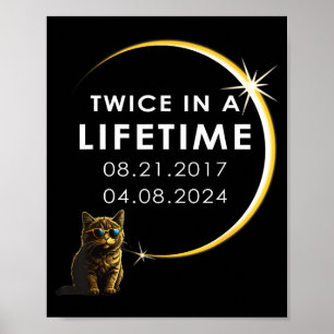 Poster Chat Drôle Éclipse Solaire Totale Deux Fois