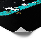 Poster Chat drôle en skateboard (Coin)