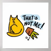 Poster Chat drôle et pot de fleurs renversé (Devant)