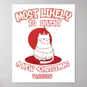 Poster Chat drôle le plus susceptible d'inventer une nouv