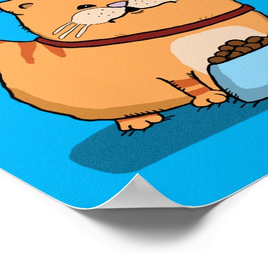 Poster Chat Drôle Malheureux Avec Chow (Coin)