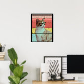 POSTER CHAT DRÔLE MIGNON VINTAGE TENDANCE (Bureau à domicile)