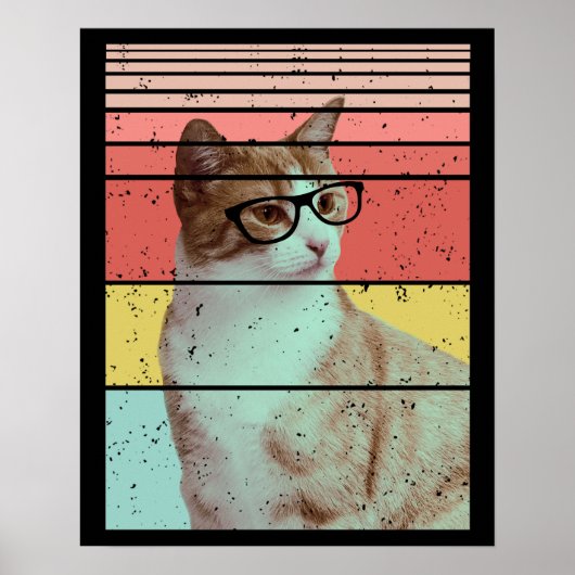 POSTER CHAT DRÔLE MIGNON VINTAGE TENDANCE (Devant)