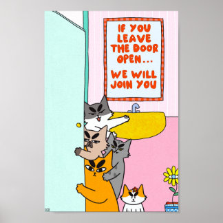Poster Chat drôle pastel humoristique