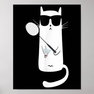 Poster Chat drôle portant des lunettes de soleil jouant a