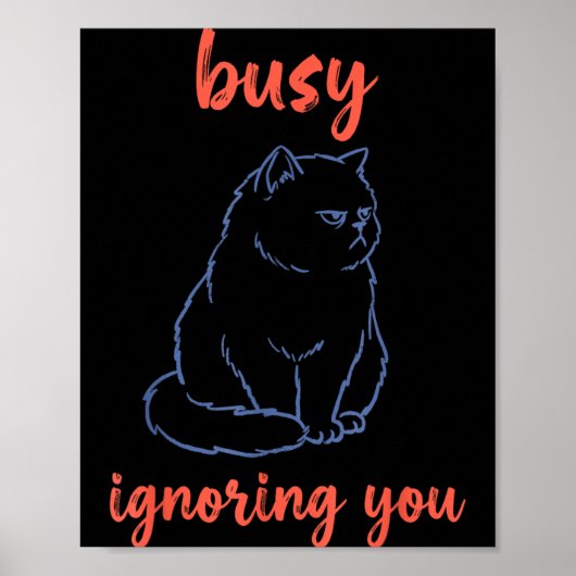 Poster Chat Drôle Qui Vous Ignore (Devant)
