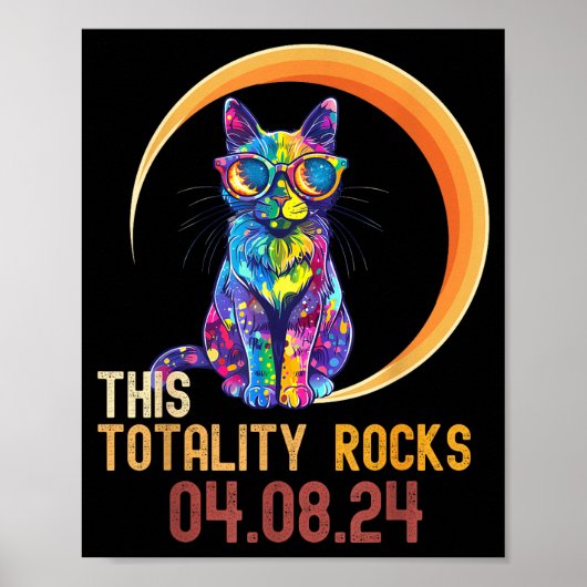 Poster Chat Drôle Usa Éclipse Solaire Totalité (Devant)