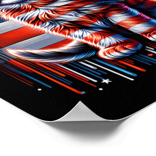 Poster Chat du 4 juillet Drapeau des États-Unis Minou mig (Coin)