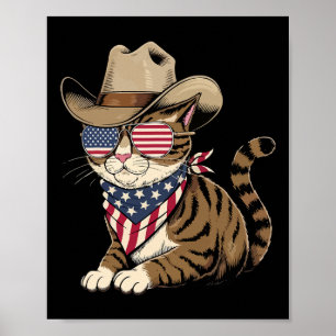 Poster Chat du 4 juillet pour un amoureux de cowboy Drape