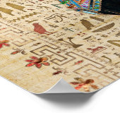 Poster Chat égyptien - Bastet sur le papyrus (Coin)