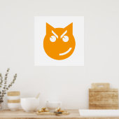 Poster Chat Emoji au sourire (Cuisine)