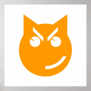 Poster Chat Emoji au sourire