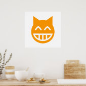 Poster Chat Emoji Grille (Cuisine)