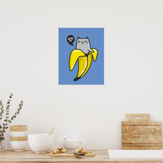 Poster Chat en banane (Cuisine)