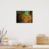 Poster Chat en Casquette irlandais avec proverbe (Cuisine)