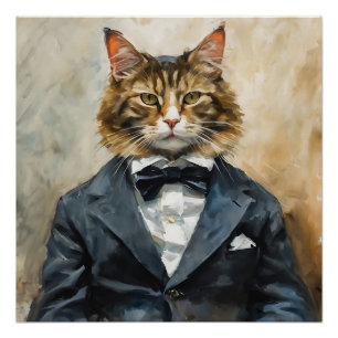 Poster Chat en costume