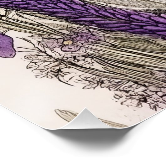 Poster Chat en fleurs (Coin)