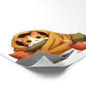 Poster Chat en mode survie introverti sous une couverture (Coin)