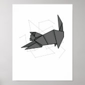 Poster Chat en origami qui s'étend (Devant)