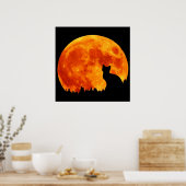 Poster Chat en pleine orange Lune (Cuisine)