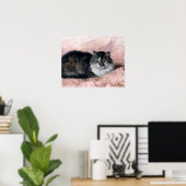 Poster Chat en rose Coussin par Henriëtte Ronner-Knip (Bureau à domicile)