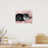 Poster Chat en rose Coussin par Henriëtte Ronner-Knip (Cuisine)
