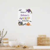 Poster Chat en sorcière, fête d'anniversaire, tout âge (Cuisine)