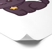 Poster Chat en sorcière Kawaii en T-shirt classique Casqu (Coin)