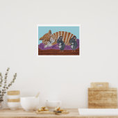 Poster Chat endormi et souris sournoises (Cuisine)